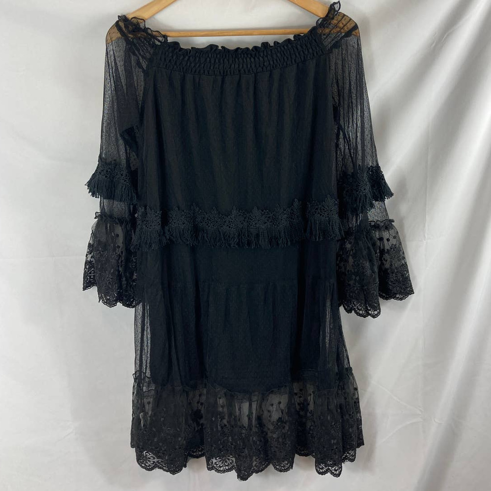 zanzea flare sleeve patchwork boho off shoulder dress XL - Picture 7 of 7